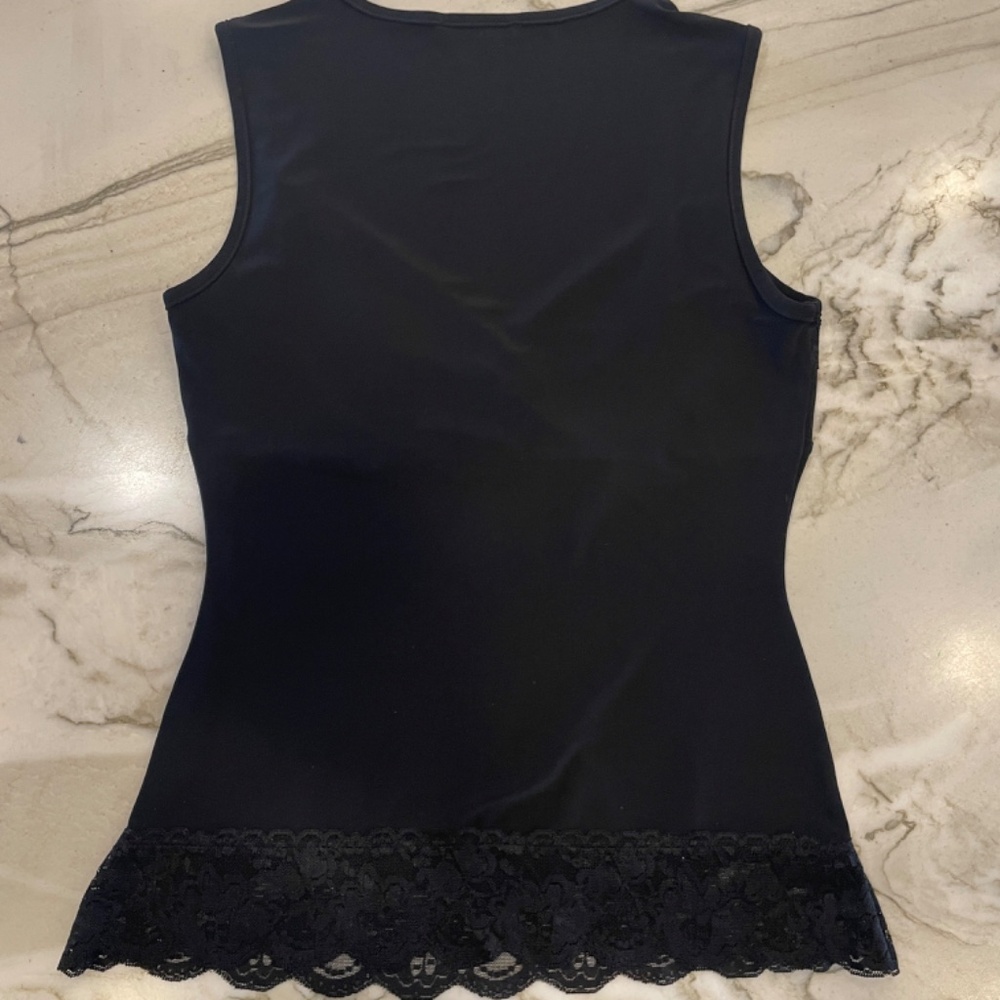 Vol.7 Women's Black Top with Lace trim Size M - Picture 3 of 5